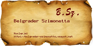 Belgrader Szimonetta névjegykártya